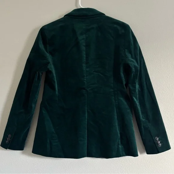 J. Crew Women's Deep Green Velvet Blazer - Picture 4 of 10